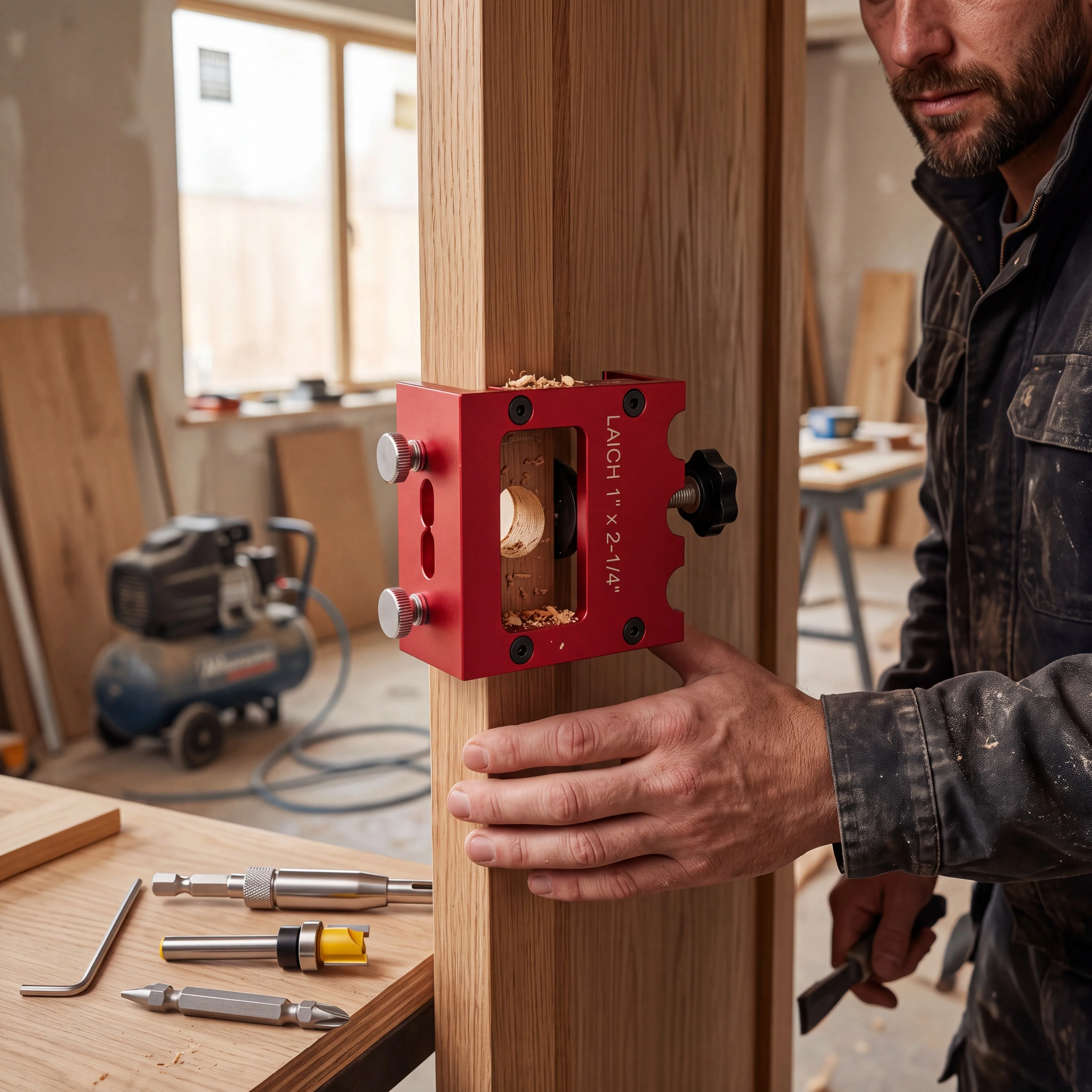 Door Hinge Installation Jig, Aluminum Alloy Precision Door Hardware Jig, 1