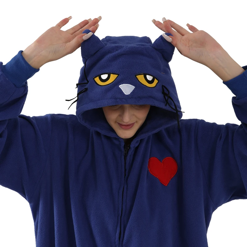 Full Body Clothes Kigurumi Cat Onesies For Adults Fleece Cosplay Costume Anime Sleepwear One-Piece Pijamas Christmas Halloween