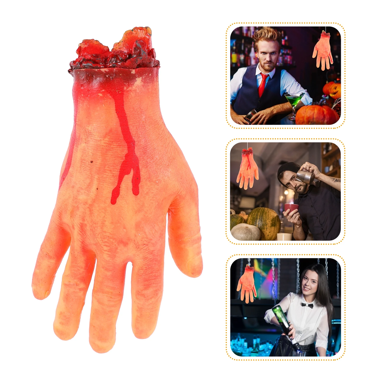 

1Pcs Blood Hand Fake Hand Trick Props Halloween Party Supplies Durable Creative Scary Trick Props Halloween Party Supplies