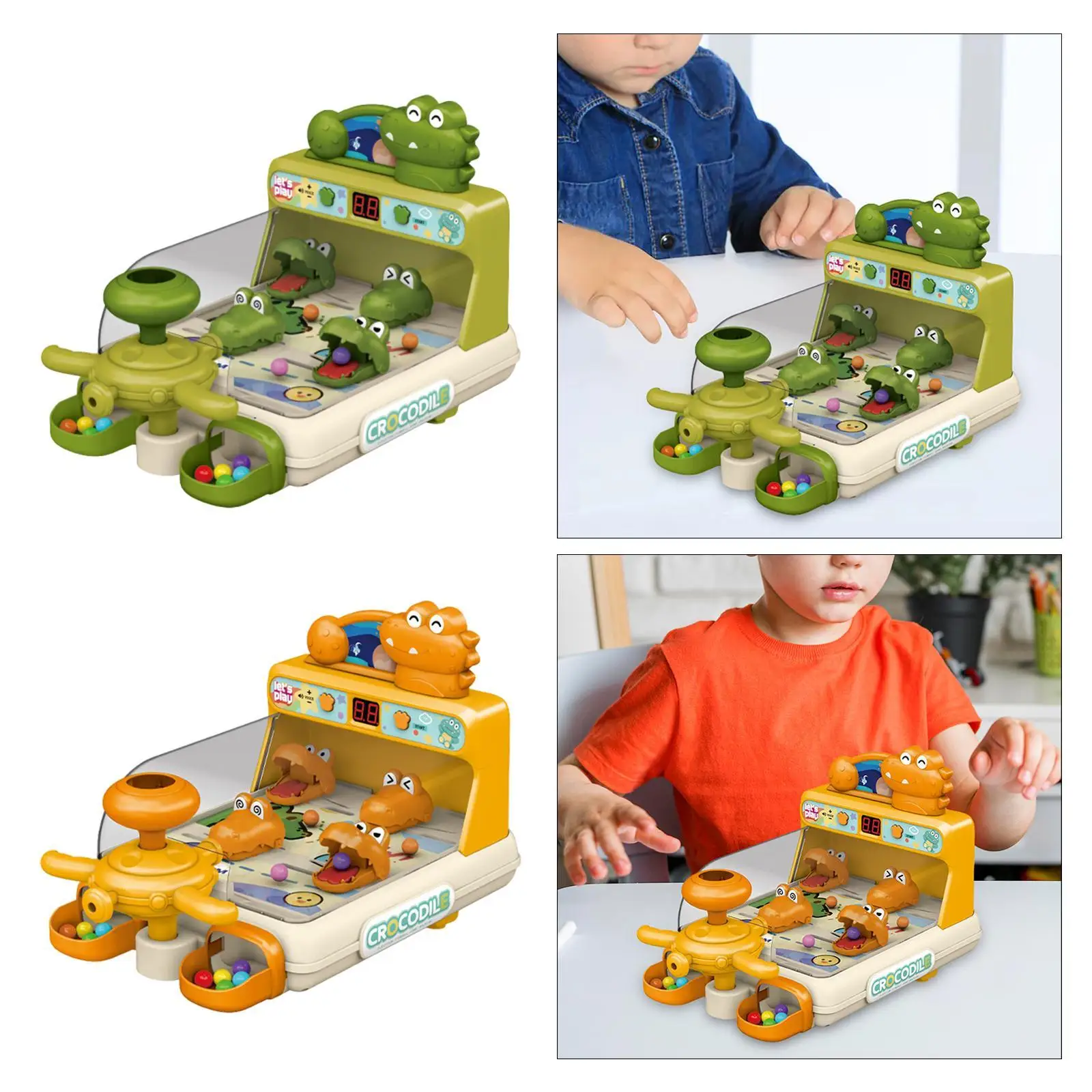 

Crocodile Pinball Machine Portable Interactive Game for Boys Girls Children