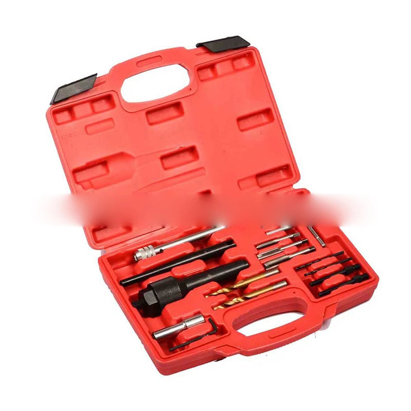 83095 16pcs Damaged Glow Plug Removal Remover Thread Repair Car Garage Tool Kit Set Auto preheating plug disassembly tool set