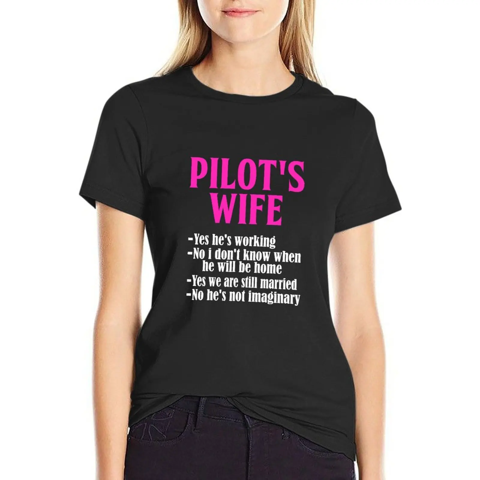 Pilot's Wife Funny Answers To Questions T-Shirt funny anime clothes sweat Female clothing workout shirts for Women