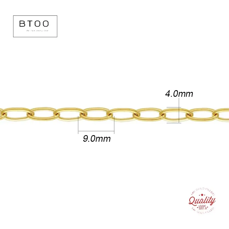 100% 14K Gold Filled Cable Chain Chain 4MM Chain Necklace Gold Jewelry Minimalist Gold Filled Chain DIY Jewelry