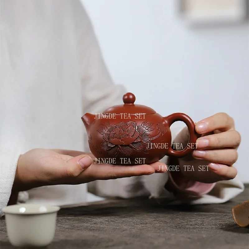 220ml Yixing Teapot Da Hong Pao Purple Clay Teapot Chinese Baifu Xishi Pot Household Tea Pot Tea Ceremony Accessories