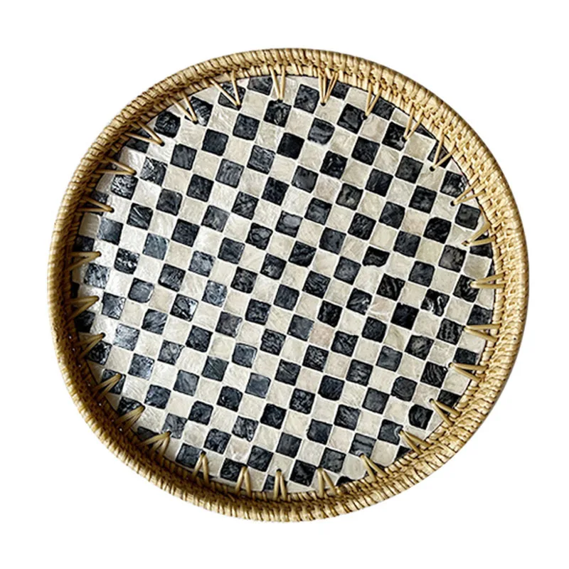 

woven fruit plate shell tray living room home creative snack storage basket steamed bread basket dim sum fruit basket