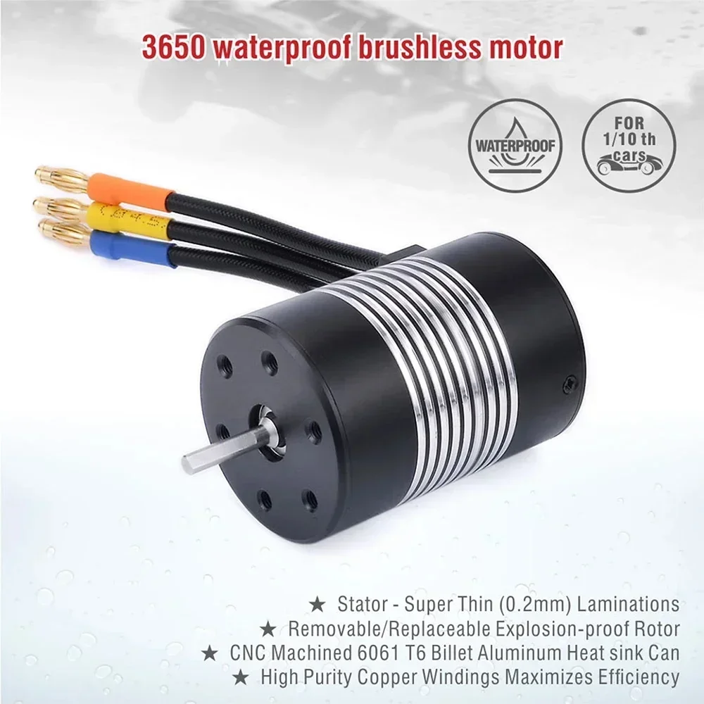 Surpass Hobby Rocket 3650 2300/3100/3900/4300KV Waterproof Brushless Motor M60A ESC for 1/10 RC Car Boat Model Toy Parts Wltoys