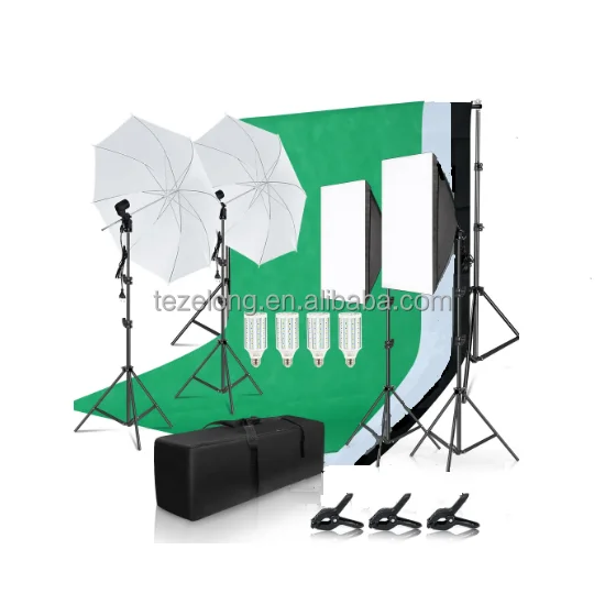 Full set Photography kit Photo Studio Soft box Light 5070 Background stand Frame Backdrop Tripod Stand Reflector with carry bag