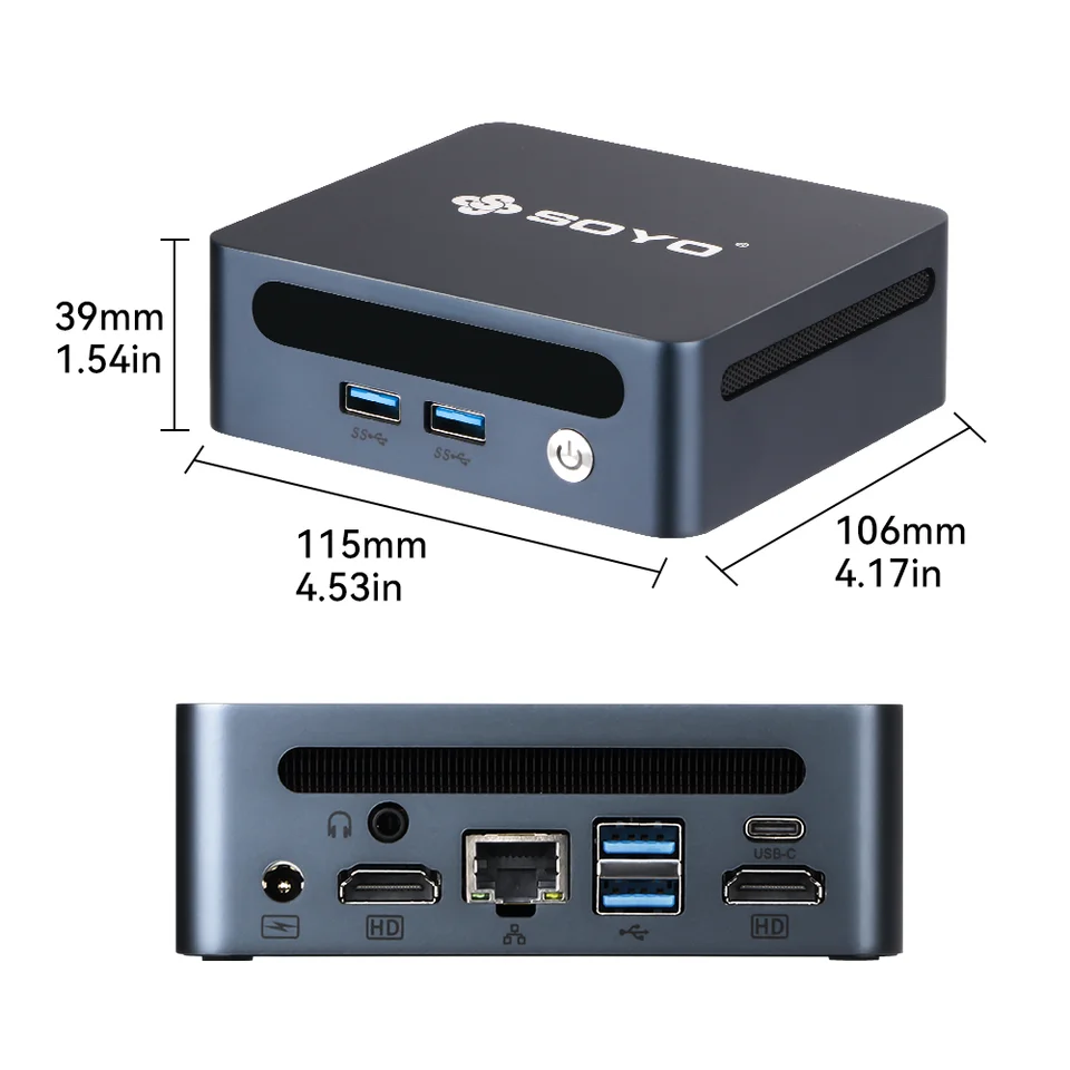 SOYO Mini PC Y5 Power Intel Core i7 8th Gen CPU 16GB DDR4 512GB