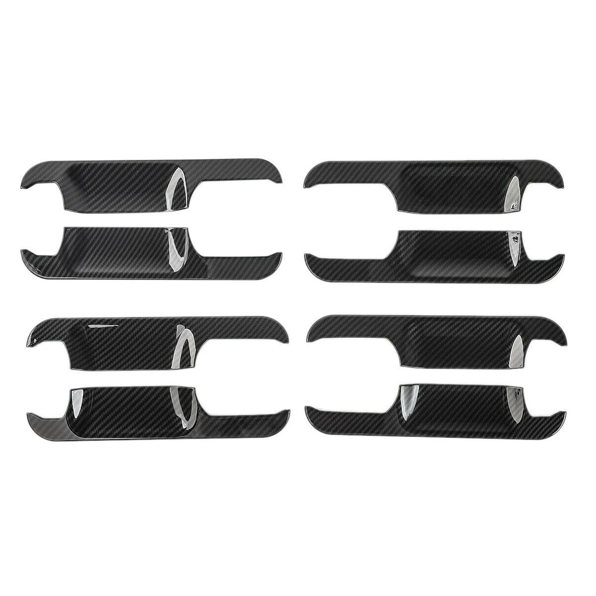 8Pcs Exterior Door Handle Bowl Trim Cover Decor for Ford F-150 F150 2015-2019 Carbon Fiber Grain