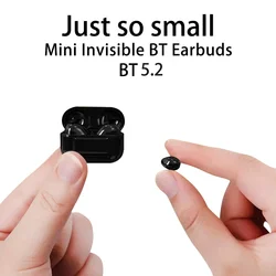 Mini In-Ear Earbuds Invisible Earphones 5.2 Bluetooth Headphones TWS Wireless Touch Game NFC Semi Noise Reduction Sports Headset