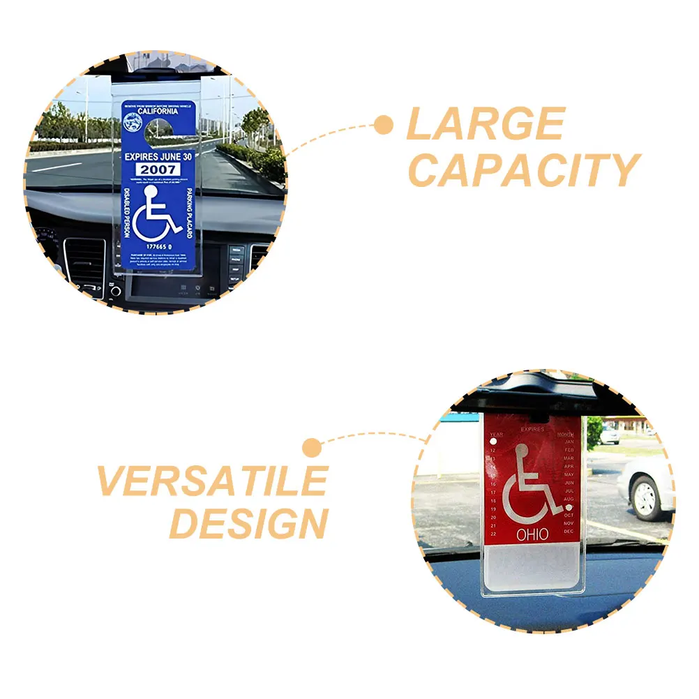 

10pcs Handicap Placard Pvc Parking Permit Holder For Car Windshield Transparent Pass Holder Disabled Parking Gadget Storage