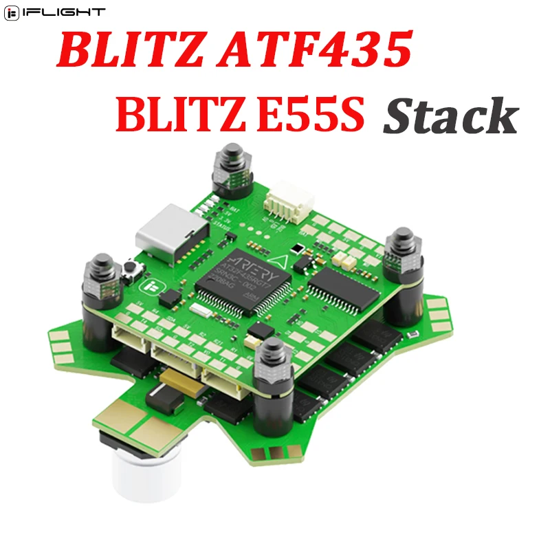 

IFlight BLITZ ATF435 55A Stack BLITZ ATF435 Flight Control Bec Output w/ E55S 55A 4-IN-1 2-6S ESC For FPV Racing Drone