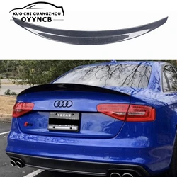For Audi S4 A4 B8 B8.5 HK style Car Rear Trunk Lip Carbon FiberSpoiler 2009 - 2016