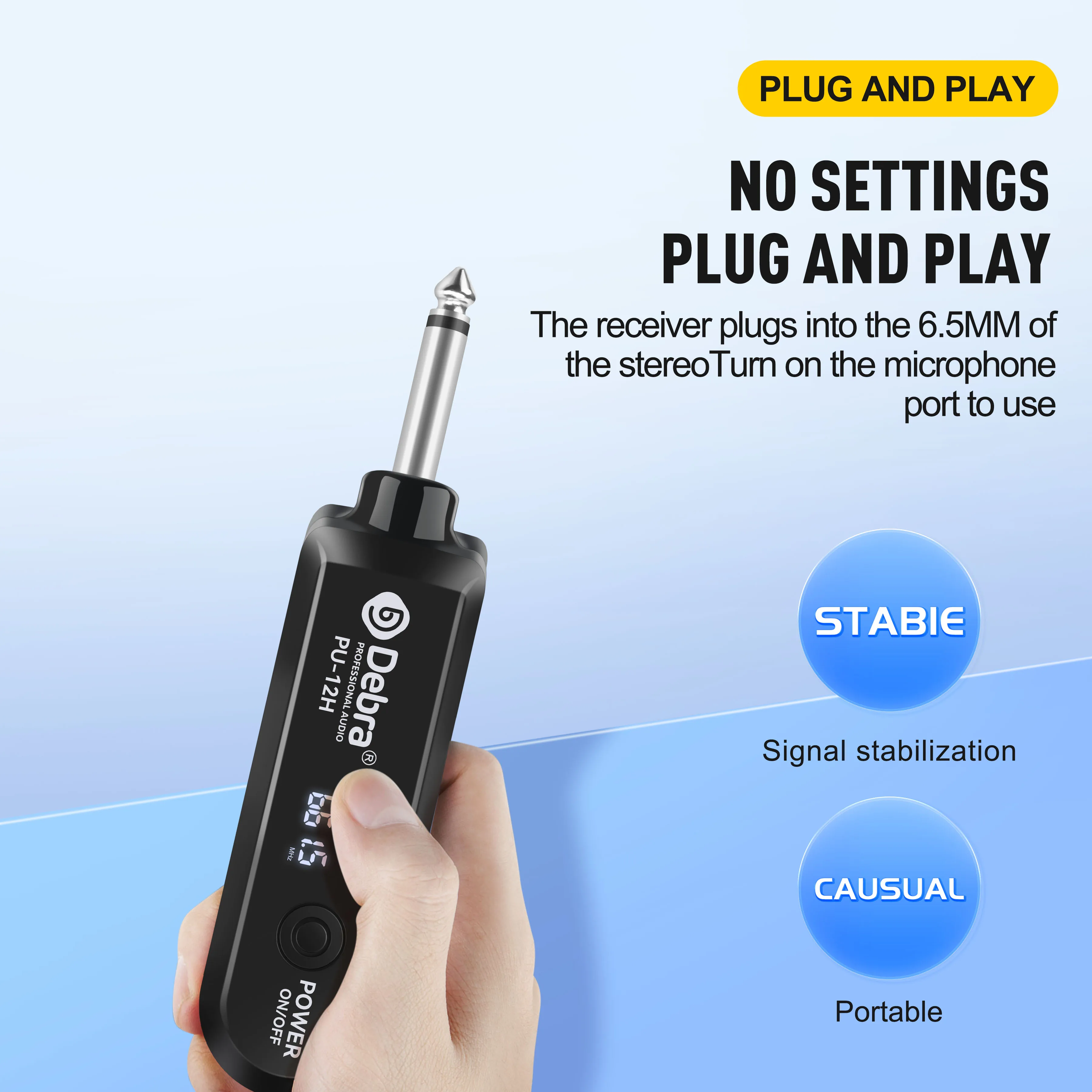 Debra UHF Metal PU-12H نظام ميكروفون لاسلكي قابل للتعديل تردد يده ميكروفون لاجتماعات الحفلات كاريوكي مرحلة الأداء