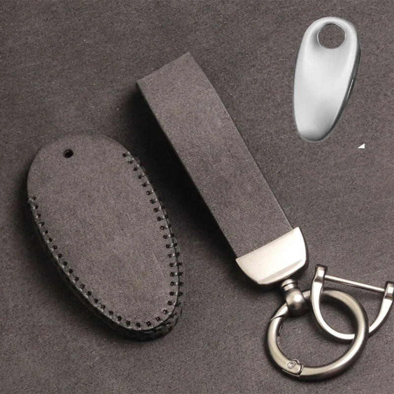 Alcantara Leather for Voyah Free I-Land Dreamer 2023 Smart Remote Car Key Case Cover Fob Housing Keychain Accessories