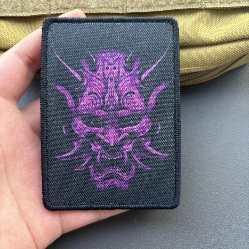 

Japanese Anime Demon Morale Tactical Patch Funny Hook&Loop Emblem Military Badge Combat Armband Backpack Stickers
