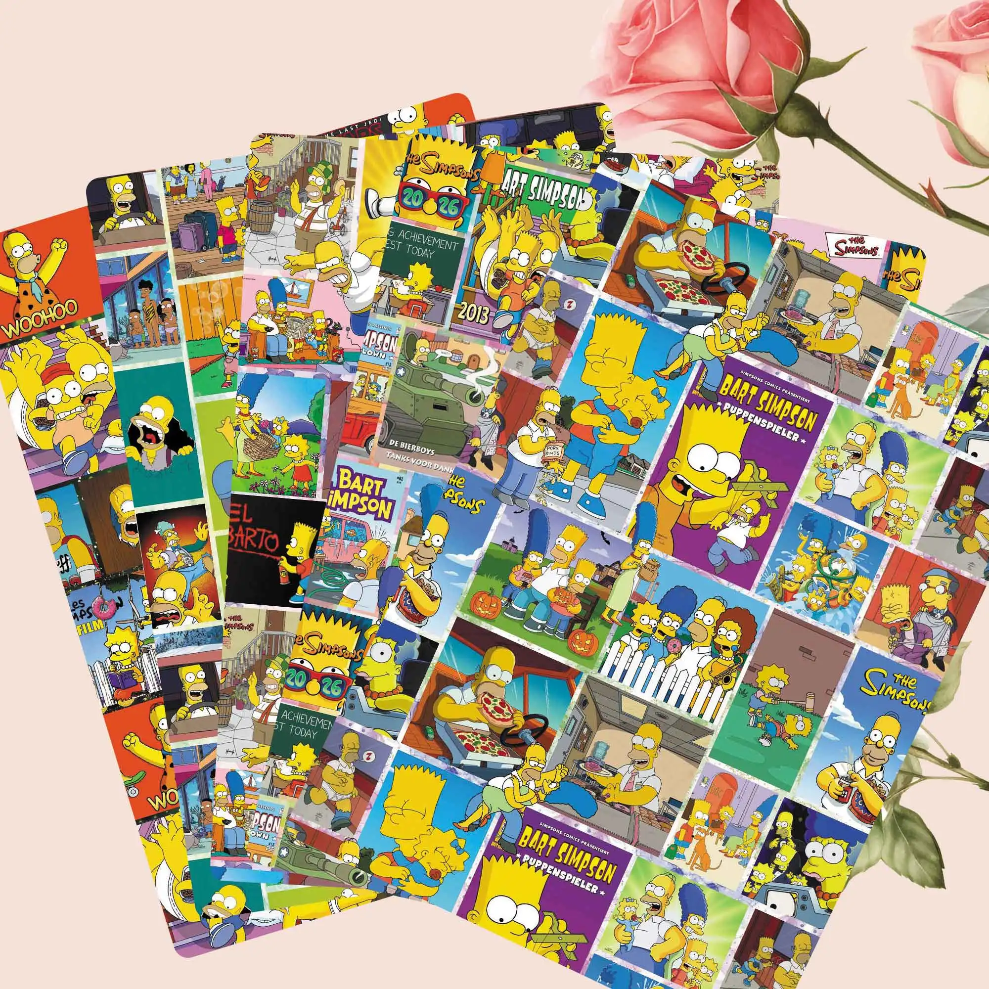 Tela estampada de dibujos animados de Los Simpson, poliéster/100% algodón/satén, 140x50 cm, tela para patchwork, costura infantil, muñecas, cortinas, 15571