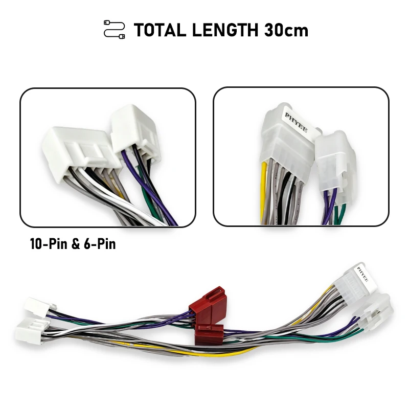 PHYEE 10-Pin & 6-Pin T-Harness-Adapter SOT-Anschluss für Toyota Corolla RAV4 Yaris Highlander Hilux Camry DSP-Verstärker Plug & Play – Detail 6