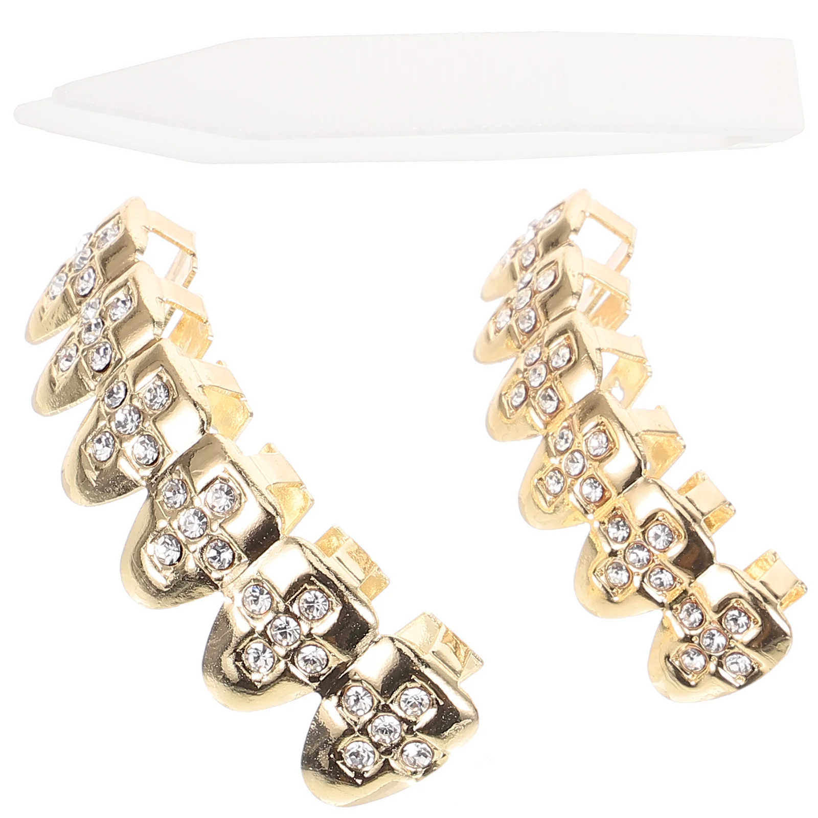 1 Juego de Rejillas Dentales Doradas Grandes para Joyería Dental, Rejillas Metálicas Brillantes, Accesorios de Hip Hop, Disfraz de Rapero, Decoración para Fiestas