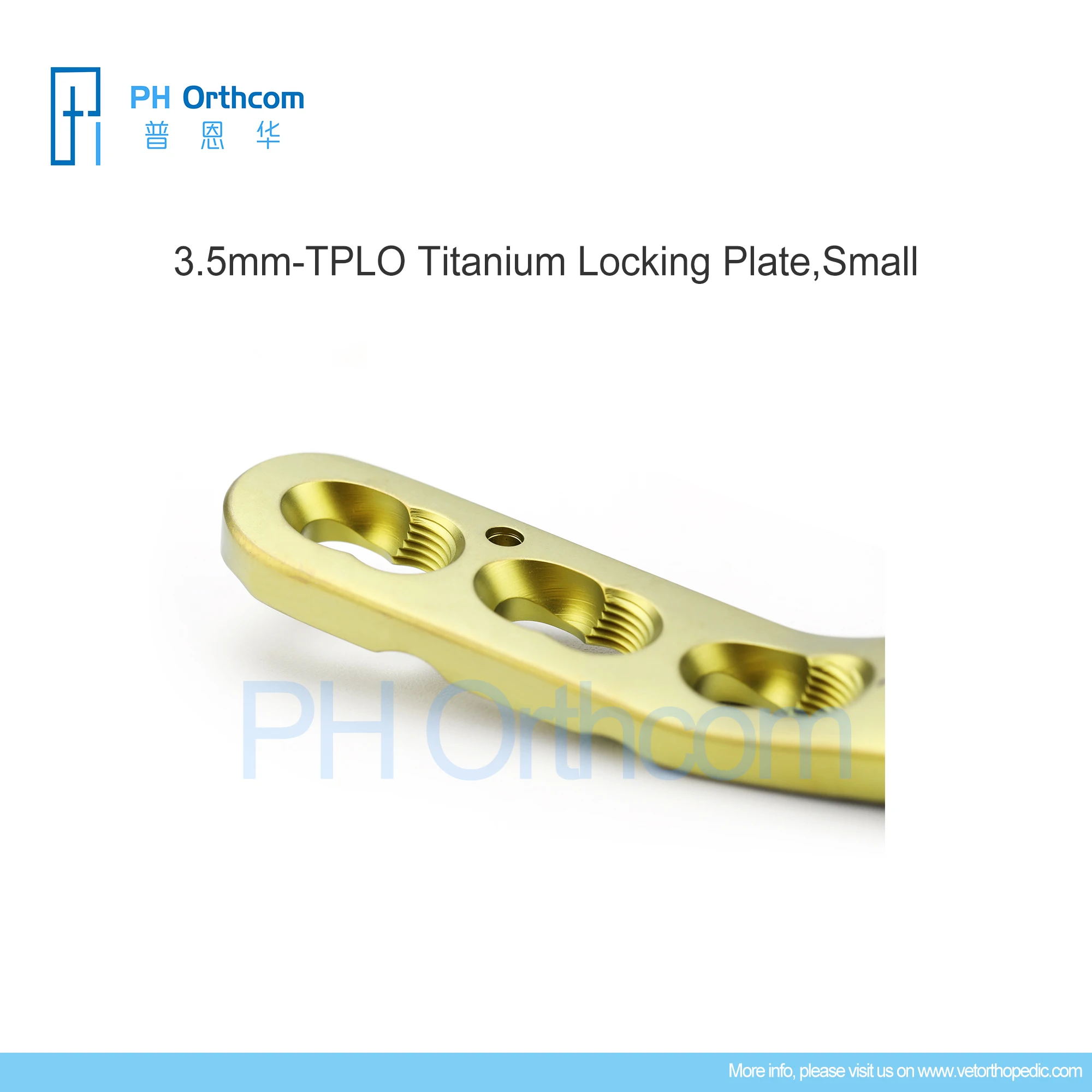 PH Orthcom 3.5mm Titanium TPLO Locking Plates Veterinary Orthopedic Manufacturers Canine Anterior Cruciate Ligament Repair China