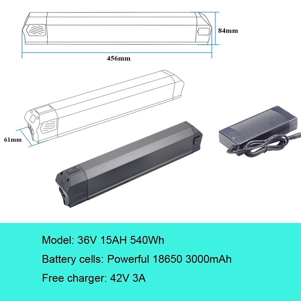 Nilox X6 X7 Plus 隠し型電動自転車バッテリー 36V 10.4AH 12AH 13AH
