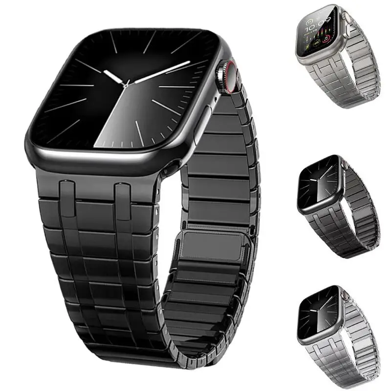 Ultra 2 49mm Magnetic Metal Link Strap For Apple Watch Series 9 10 46mm 42mm 38 40 41mm 45mm 44mm Stainless Steel Bracelet Band