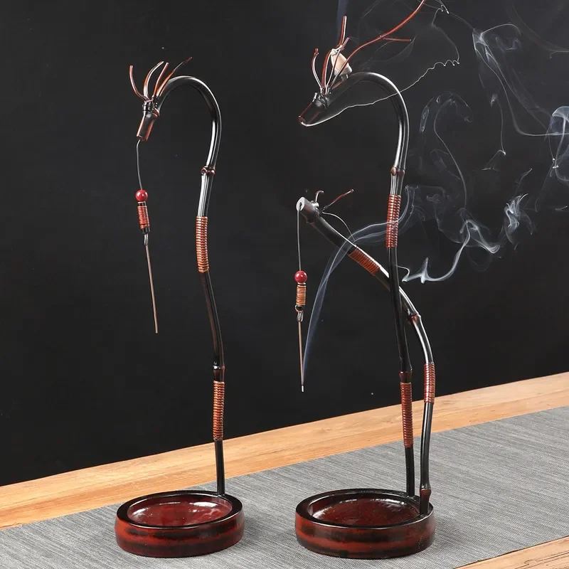 Creative Bamboo Dragon Incense Holder Large Lacquer Backflow Burner Aromatherapy Stand for Tea Room Home Decor Ornament Gift