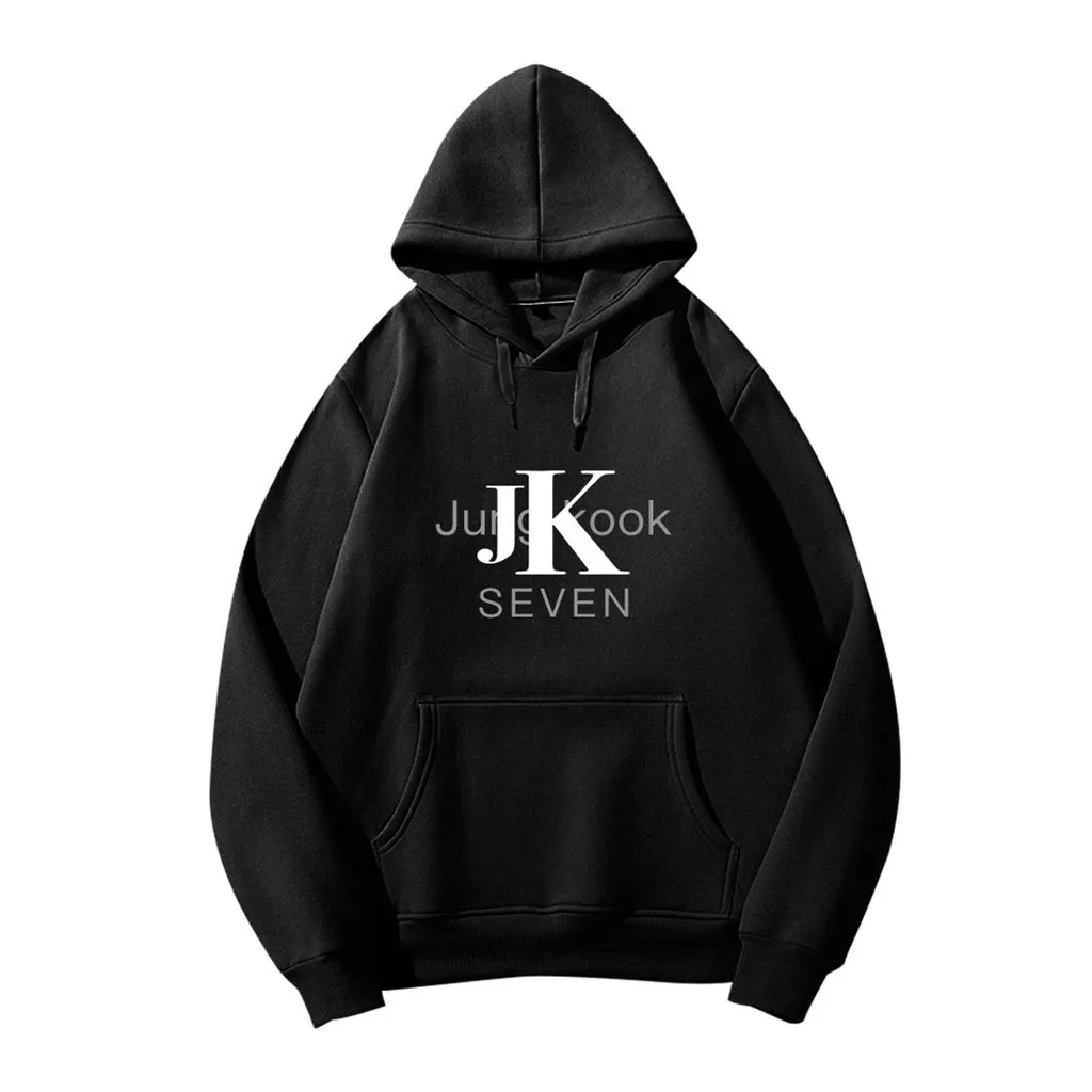 2023  Women Men Sweatshirts Kpop SEVEN JUNG/KOOK JK Letter Pattern Cotton Pullover Casual Women\'s Men\'s Hoodie Autumn Clothing