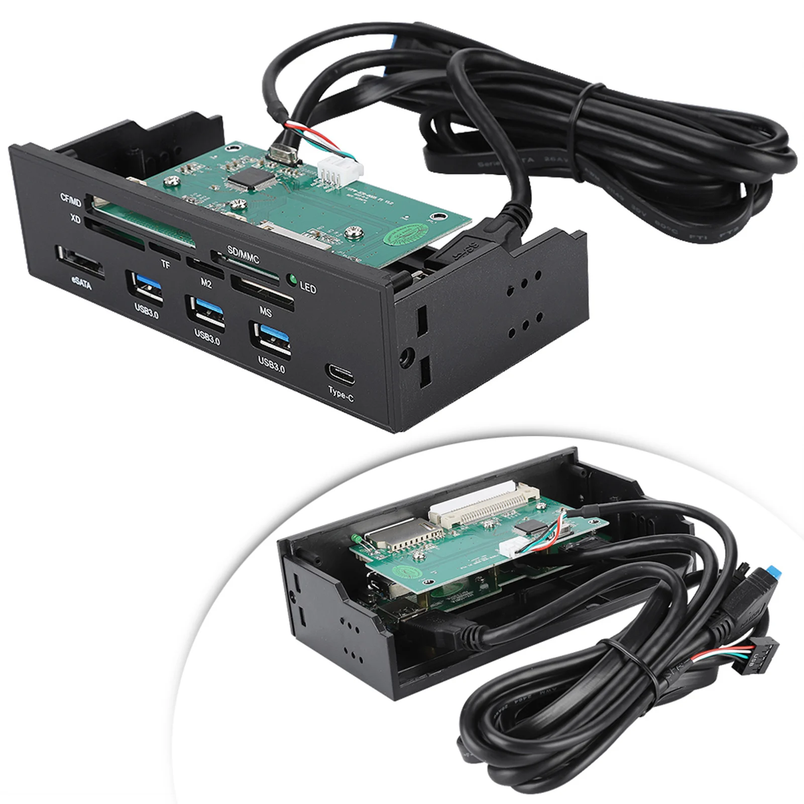 5.25inches Multifunction Internal Card Reader Dashboard PC Front Panel Internal Card Reader PC Front Panel Card Reader Accessory