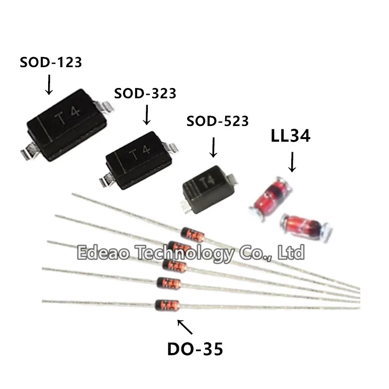 50-1000PCS LL4148 LL-34 1N4148 DO-35 IN4148W SOD123 1N4148WS SOD323 1N4148WT SOD523 T4 SMD High-speed switching diodes