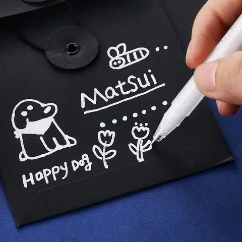 Bolígrafo de Gel de tinta blanca creativo, rotulador resaltador de 1mm para estudiantes, papelería, dibujo, arte, escritura, suministros escolares