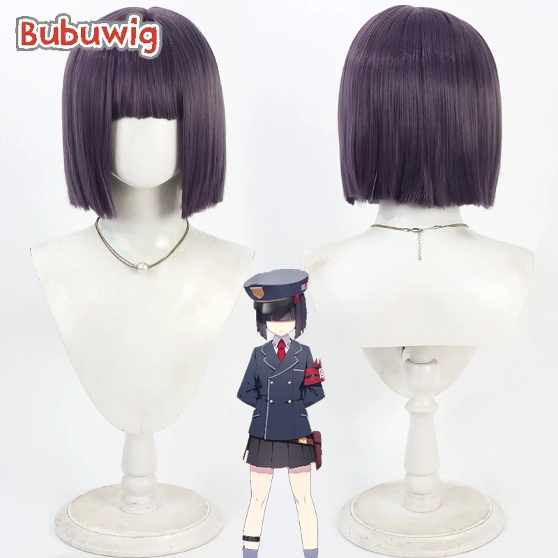

Bubuwig Synthetic Hair Figurine Miscellaneous Fish Sauce Cosplay Wigs Blue Archive 30cm Short Purple Bobo Wig Heat Resistant