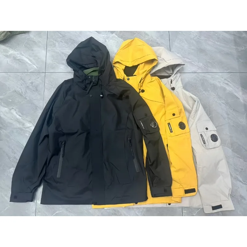 Y2K men's three proof assault jacket, new jacket, 2025 functional wind hooded workwear, arm lens jacket