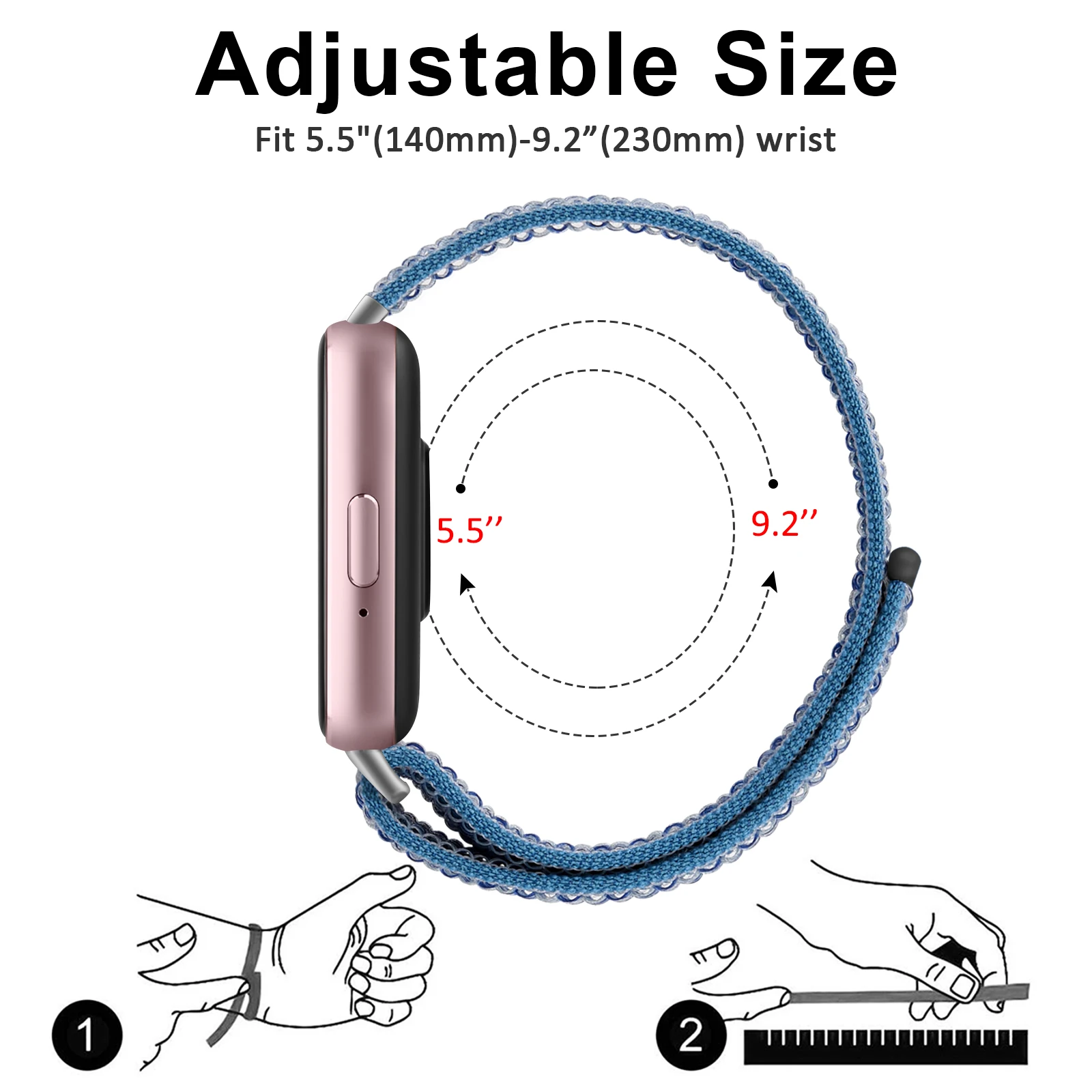 Imagen 4: Correa de nailon para Samsung Galaxy Fit 3, repuesto de pulsera inteligente para Samsung Galaxy Fit 3, accesorios de correa de reloj