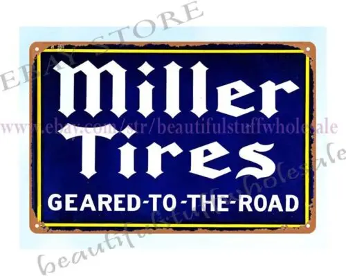 Miller Tires Geared To Road metal tin sign wall prints living room