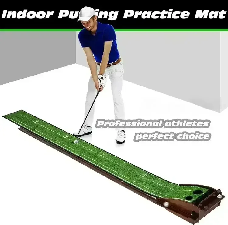 Factory high quality Outdoor Indoor Mini Golf Trainer Practice Mat Golf Putting Green Wood Golf Putting Mat