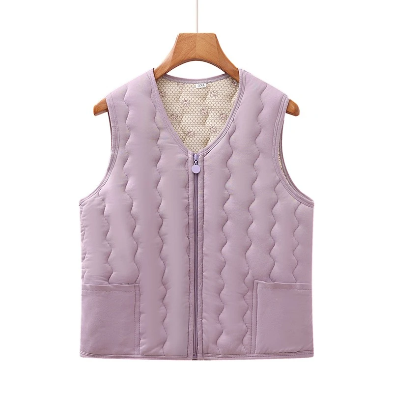 

Mothers Middle-Aged Women Vest Slim Fit Elastic Cotton Shoulder Pad Warm Autumn Winter Fashion Small Vest