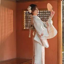 Women's Japanese Traditional Kimono Vintage Style Women Long Dress Photography Clothing Stage Performing Dress Cosplay Wear