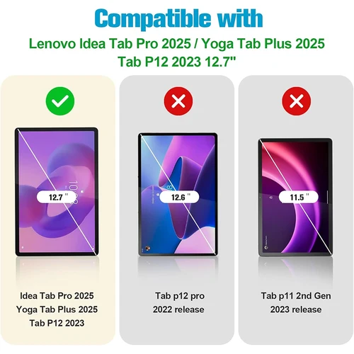 Imagen 2 del producto 2 uds para Lenovo Idea Tab Pro 12,7 pulgadas 2025 Protector de pantalla de vidrio templado TB-373FU tableta película protectora HD antiarañazos