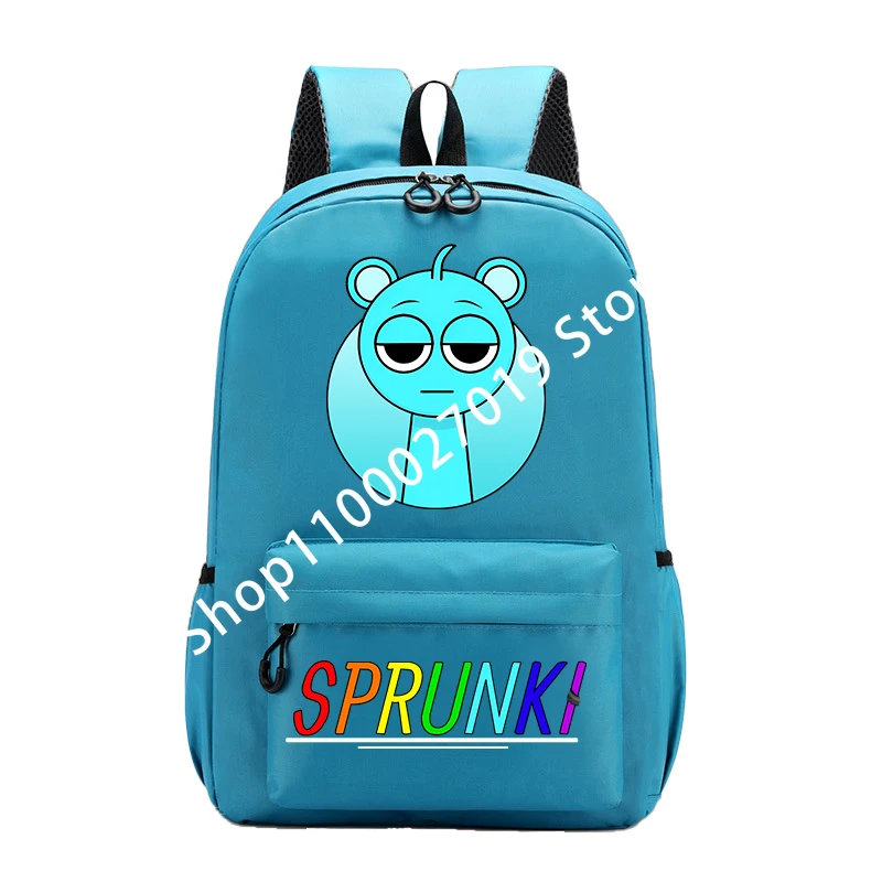 Sprunkis Backpack Boys Girls Child Cartoon Anime Knapsack Breathable Cute Student Schoolbag Wear Resistant Canvas Bag Kids Gifts