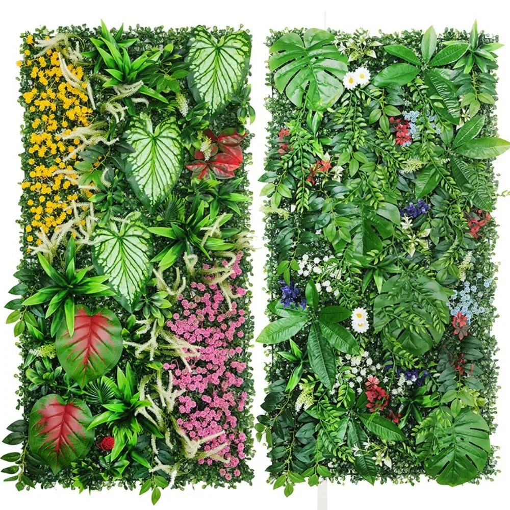 Realistische Künstliche Pflanzenwand mit Efeu-Rattan-Blättern, Künstliche Dschungel-Graspaneele, Lebendige Grüne Zweige – Detail 4