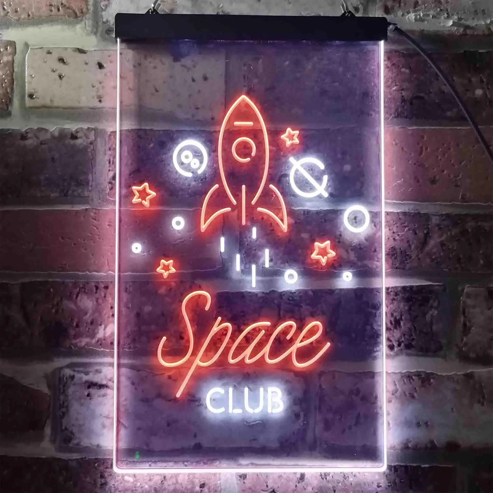 Space Club. with Rocket Dual Color Led Neon Sign st6-i3435