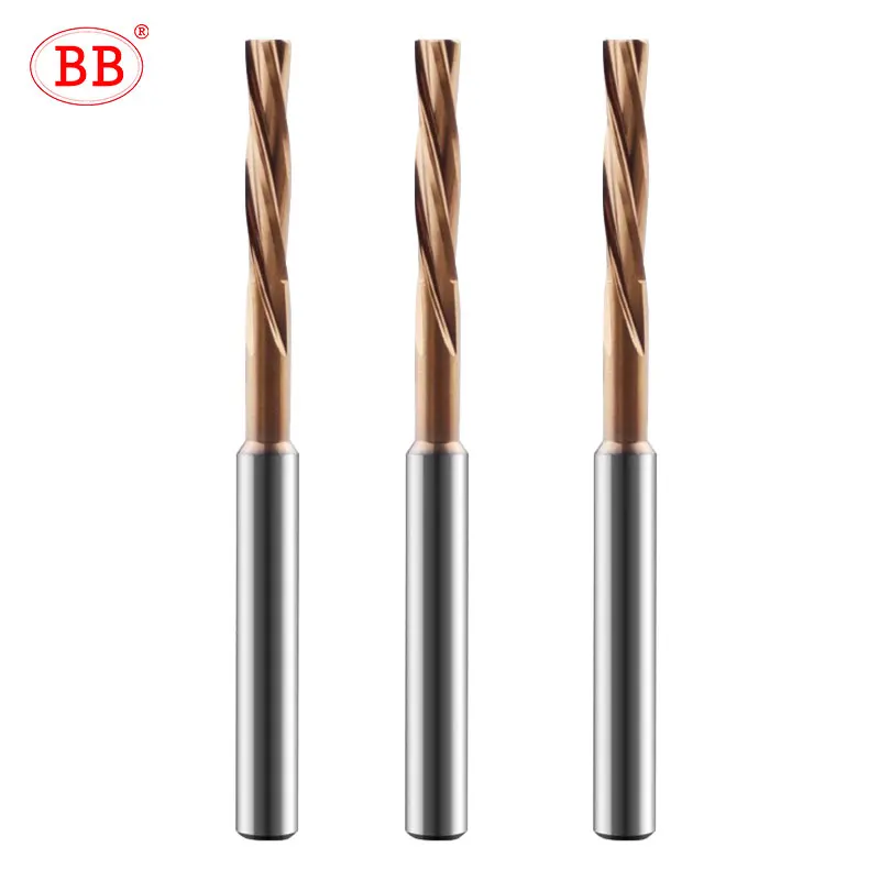 Rozwiertak BB Lewa ręka 0,5 mm-2,22 mm BB2055 Mikrowęglik Spiralny flet Powlekany PRO Zewnętrzne chłodzenie Aluminium Małe otwory