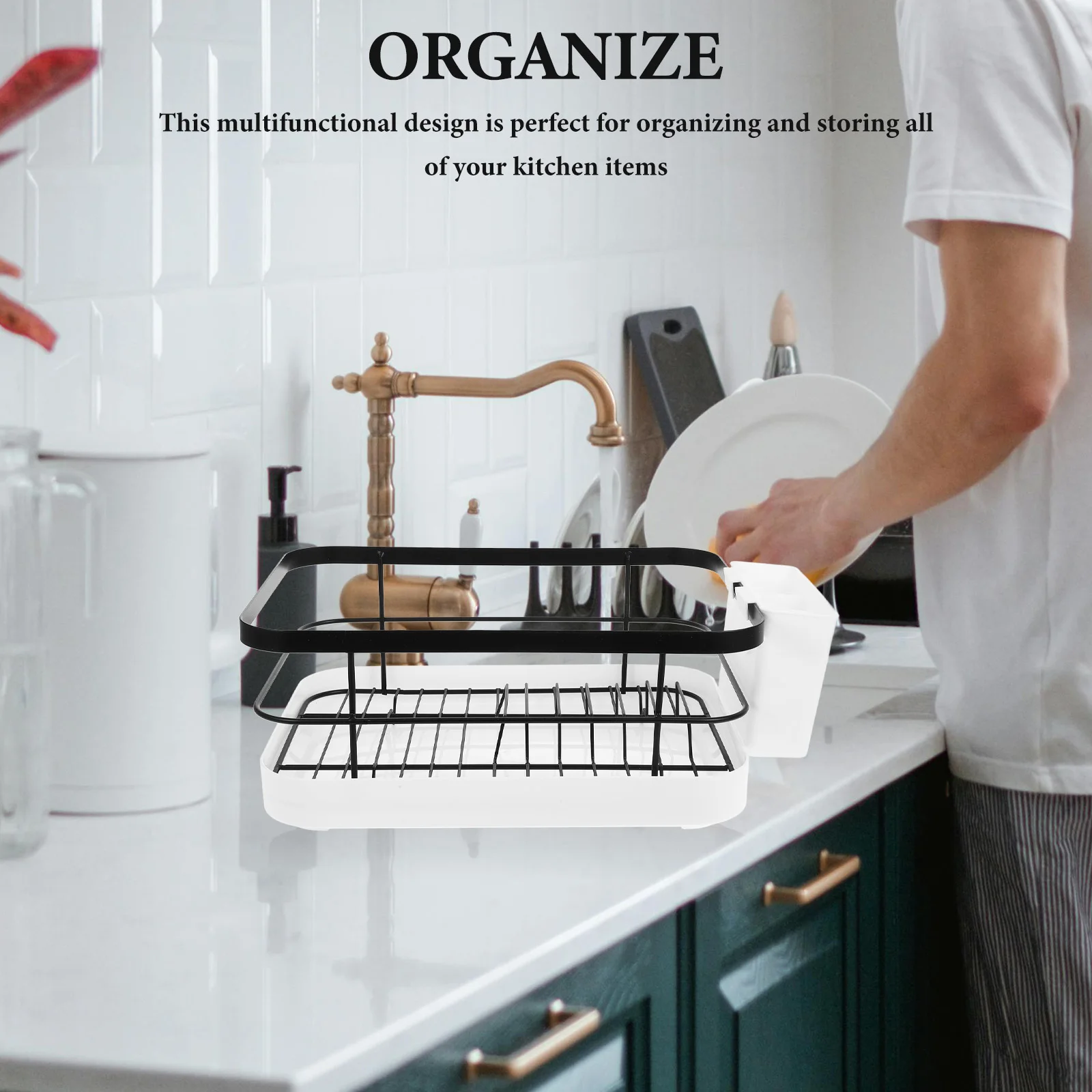 

1 set 1 Set Counter Dish Organizer Plate Bowl Holder Drainage Stand Storage Drying For Sink Drying Kitchen Dishes Rack Kitchen