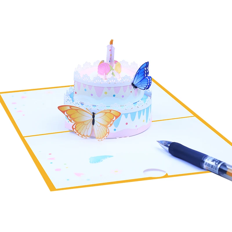 3D Pop Up Birthday Greeting Card, Candy, Cake, Kids, Girlfriend, Wife, Cartoon, Butterfly, Candle, Birthday Invitation, Gifts image 6