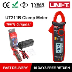 UNI-T Mini Digital Clamp Meter UT211B Auto True RMS 60A AC DC Current Pliers Ammeter Voltmeter Zero Mode Capacitance Measurement