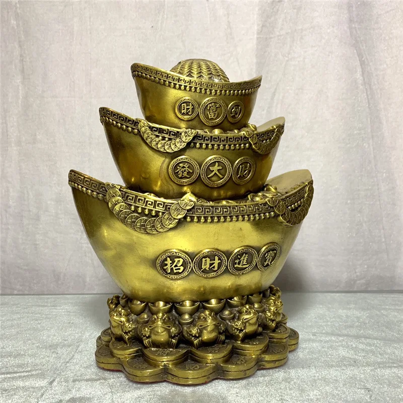 Golden Toad Wealth and Prosperity Money Box Copper Yuanbao Ornament Crafts Wholesale