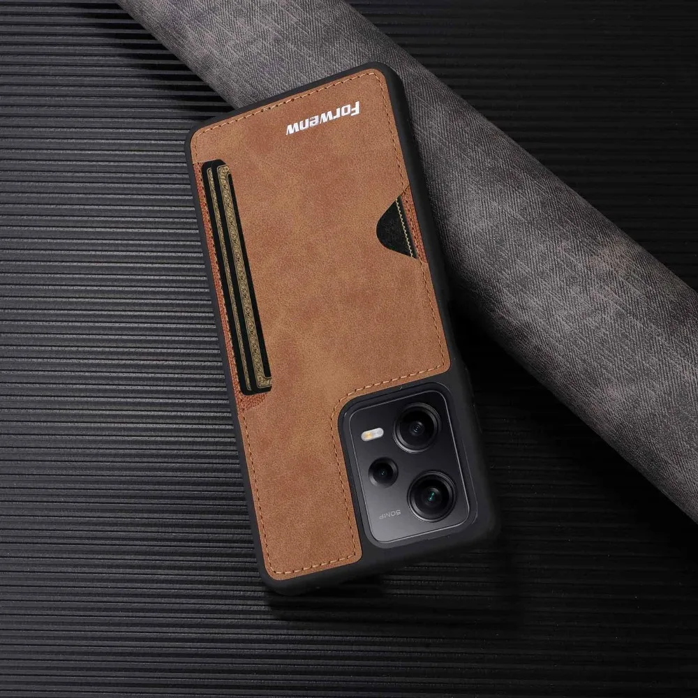 Retro Card Holder Phone Case for Xiaomi Redmi Note 12 12C Redmi Note 12 11 Pro X5 Pro Wallet PU Leather Protective Cover