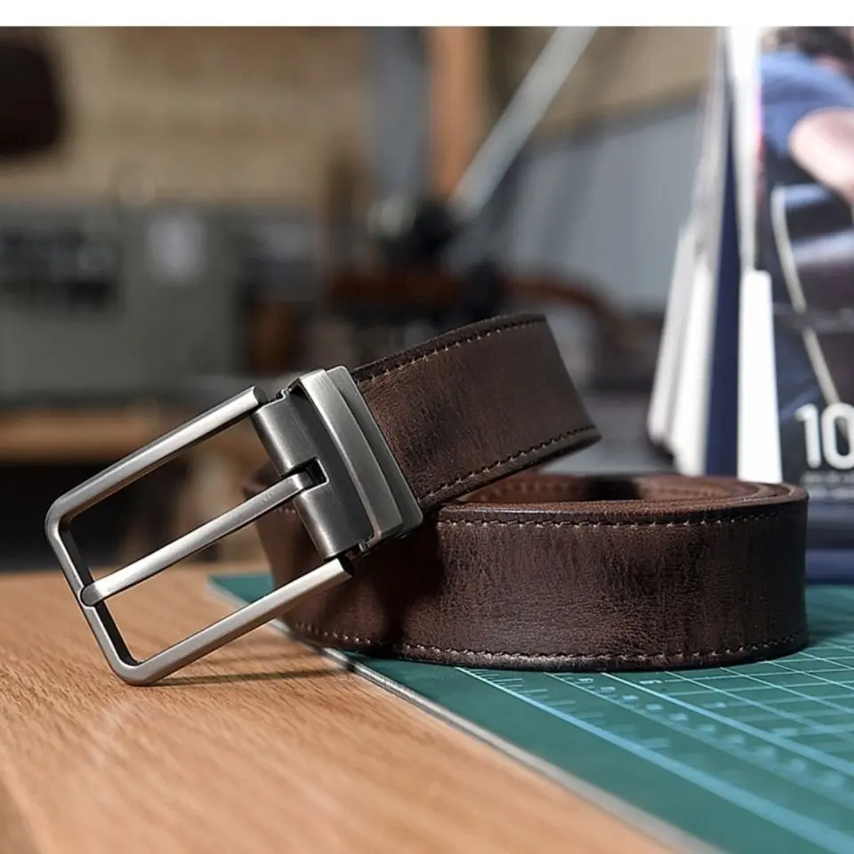 

Belt men's leather retro casual cowhide belt top layer cowhide needle buckle belt handcrafted jeans
