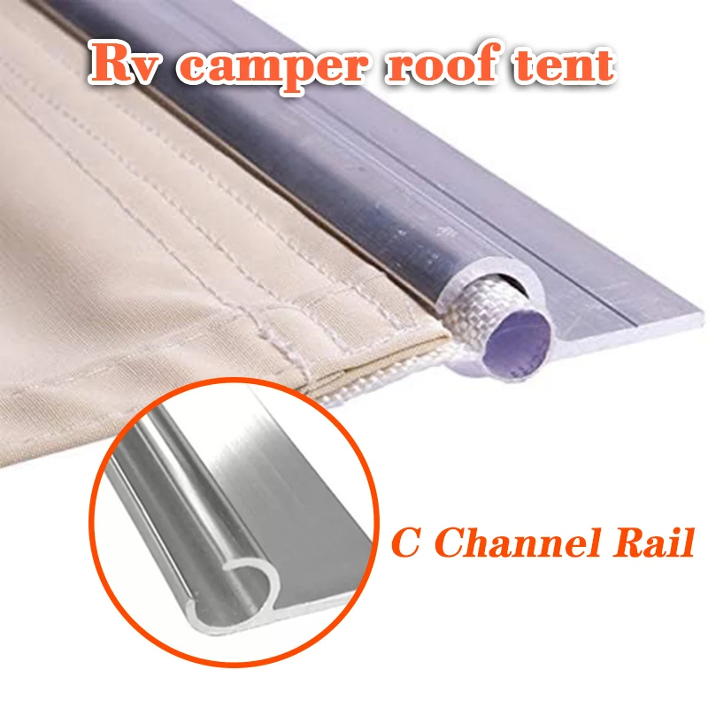 

1set Caravan Awning Rail C Channel 8x0.5m Strip With D/S Tape 400 cm Aluminium Awning Rail For Campervan Motorhome Caravan